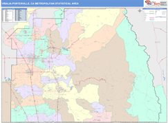 Visalia-Porterville Metro Area Digital Map Color Cast Style